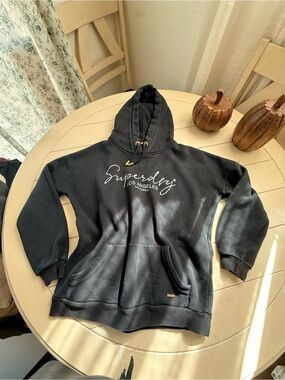 Superdry Black Los Angeles Script Hoodie